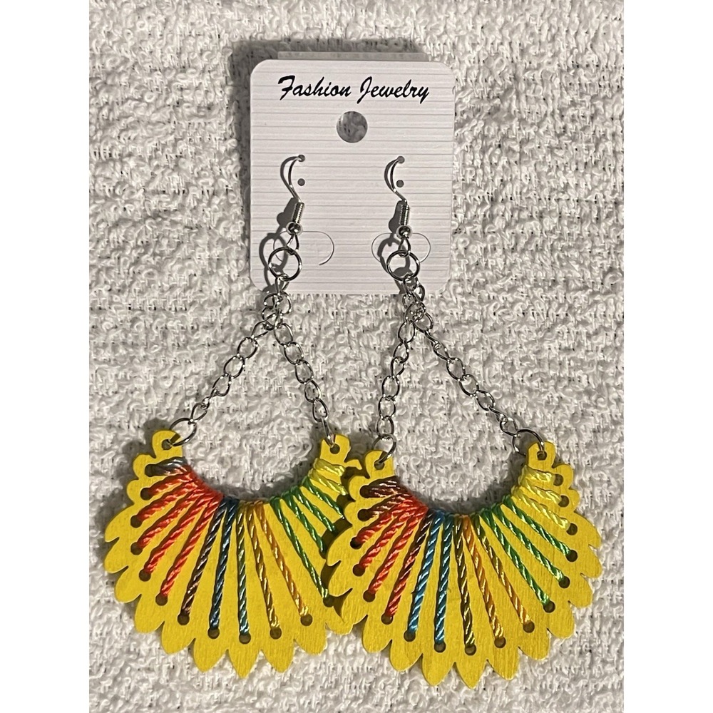 Handcrafted‎ Sunshine Fan Statement Earrings